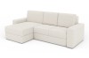 Bequemes Polstersofa in Beige, Ansicht von rechts, hochwertiger Stoff und zeitloses Design.