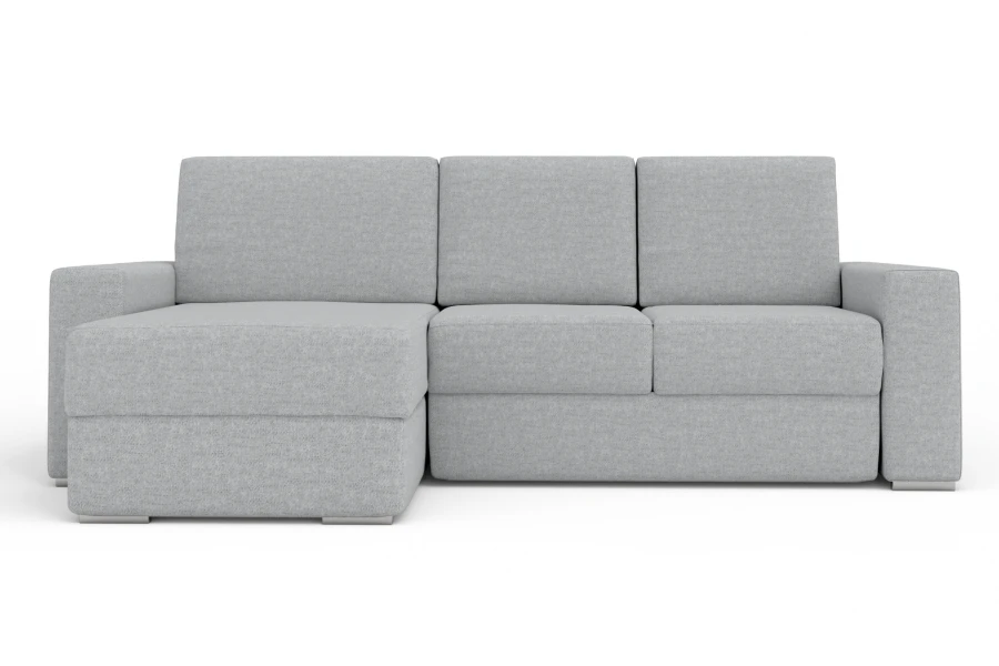 Bequemes hellgraues Polstersofa für das moderne Wohnzimmer.