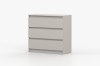 Moderne Kommode in Beige mit 3 Schubladen, minimalistisches Design ohne Griffe.