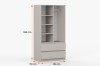 Innenansicht Kleiderschrank beige mit Maßen 180x90x50 cm, Regalfächern und Stange