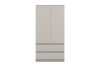 Moderner 2-türiger Kleiderschrank in Beige mit zwei geräumigen Schubladen aus der SIMO Kollektion.