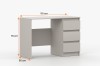 Kompakter beiger Schreibtisch mit Maßen 110 cm x 78 cm x 50 cm für das Home-Office.