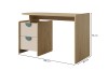 Maße des Lexo Schreibtischs: 120 cm Breite, 78 cm Höhe und 60 cm Tiefe in Eiche-Optik.