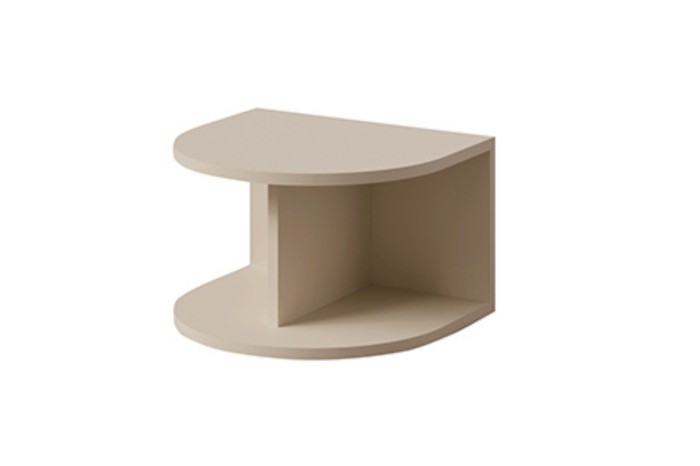 Schlichtes beiges Wandregal aus der Lexo Kollektion für das Kinderzimmer.