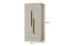 Zweitüriger Kleiderschrank in Beige, Maße 195x90x60 cm mit zwei Schubladen.