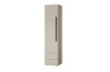 Moderner Einzelschrank in Beige mit zwei Schubladen und minimalistischem Design.