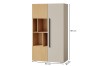 Lima Schrank in Beige und Eiche-Optik mit Abmessungen 90x157x40 cm.