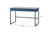 Technisches Datenblatt LIMA Schreibtisch: Abmessungen 125x76x60 cm in Blau-Beige.
