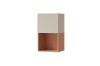 Zweifarbiges Wandregal der Lima Serie in Beige und Terracotta mit offenem Fach.