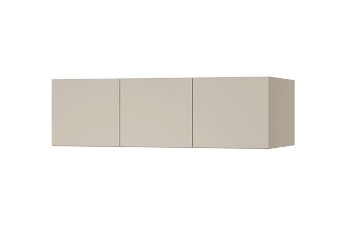 Moderner beiger Hängeschrank mit drei Türen für das Jugendzimmer.