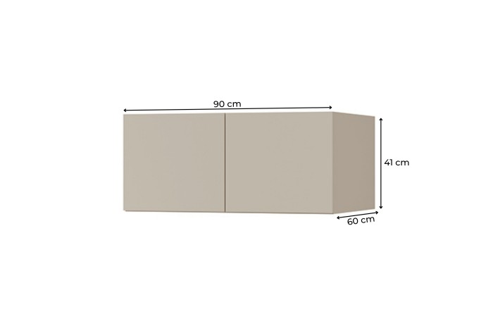 Hängeschrank Abmessungen: 90 cm breit, 41 cm hoch und 60 cm tief.