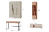 Maßskizzen für Jugendzimmermöbel: Schrank, Schreibtisch und Regale.