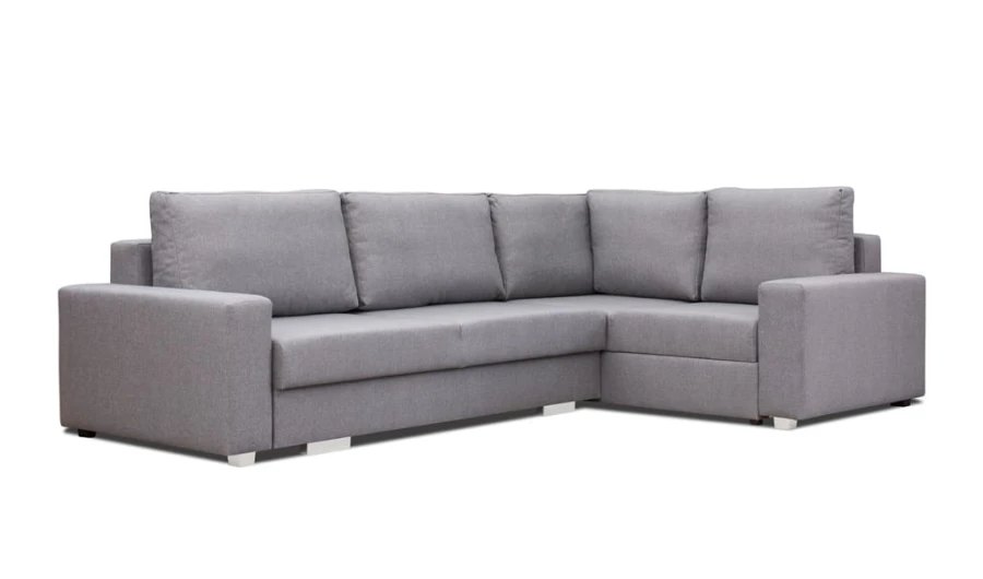 Modernes graues Ecksofa in L-Form für das Wohnzimmer