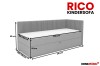RICO Kindersofa Maße: 210x100 cm, Gesamthöhe 90 cm, Sitzhöhe 55 cm.