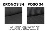 Stoffproben in Anthrazit: Kronos 34 und Poso 34 Cord für Polstermöbel.