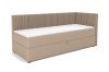 Braunes Polsterbett mit Cord-Bezug und Stauraumfunktion