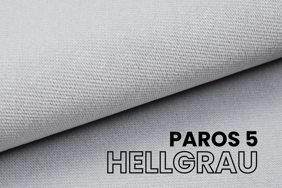 Stoffmuster Paros 5 in Hellgrau – hochwertige Textur für Polstermöbel.