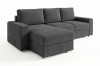 Ecksofa in Anthrazit mit Cord-Bezug POSO 34, modernes L-Sofa in Freisteller-Ansicht.