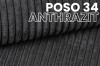 POSO 34 Anthrazit: Nahaufnahme des hochwertigen Breitcord-Bezugsstoffs.