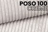 Stoffmuster Poso 100 Creme – Detailansicht der weichen Cord-Struktur.