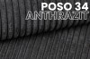 Stoffmuster Poso 34 Anthrazit: Detailansicht des weichen Cord-Bezugs für Polstermöbel.