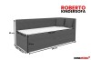 Abmessungen des Roberto Kindersofas: 210x110x90 cm, übersichtliche Maßgrafik.