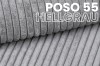 Detailansicht Cordstoff Poso 55 in Hellgrau für das Roberto Kindersofa.