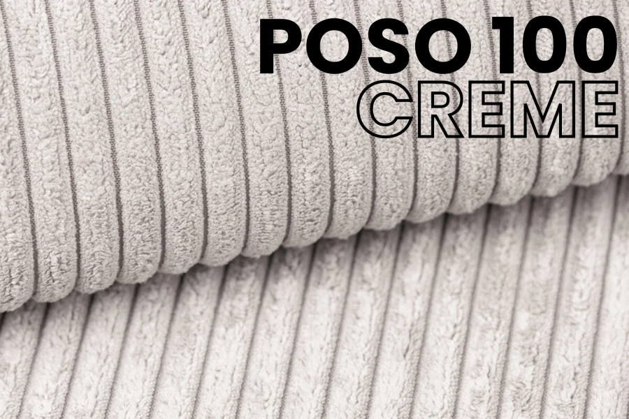 Detailansicht Cord-Stoff POSO 100 in Creme für Kindersofa Roberto.