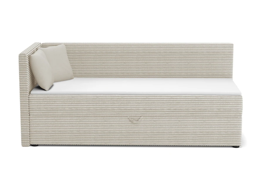 Kindersofa Roberto in Beige mit linker Armlehne aus Kordstoff