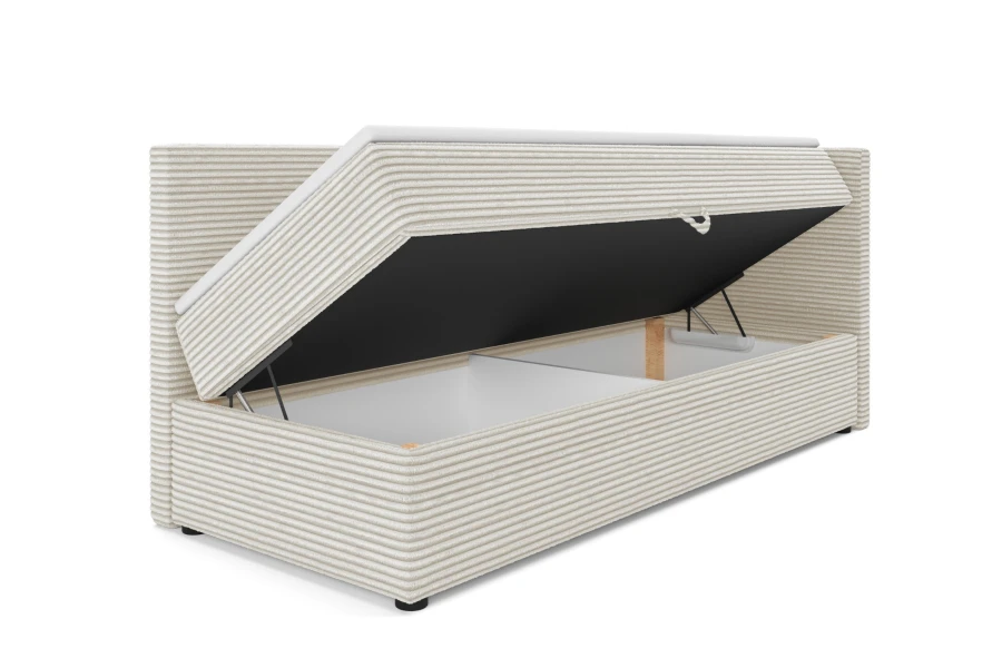 Aufgeklapptes Kindersofa Roberto mit Bettkasten für Stauraum