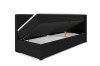 Schwarzes Roberto Kindersofa mit geöffnetem Bettkasten für zusätzlichen Stauraum unter der Matratze.