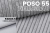 Stoffmuster Poso 55 Cord und Paros 5 Webstoff in Hellgrau für Polstermöbel.