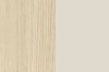 Materialmuster in heller Eiche-Holzoptik und mattem Beige für moderne Möbeloberflächen.