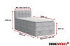 Boxspringbett Cord Grau 90x200 bis 120x200 cm mit Maßen, Bettkasten und geripptem Stoff.