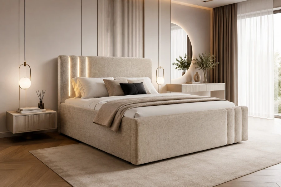 JASMIN bed hoofdbord met LED-verlichting