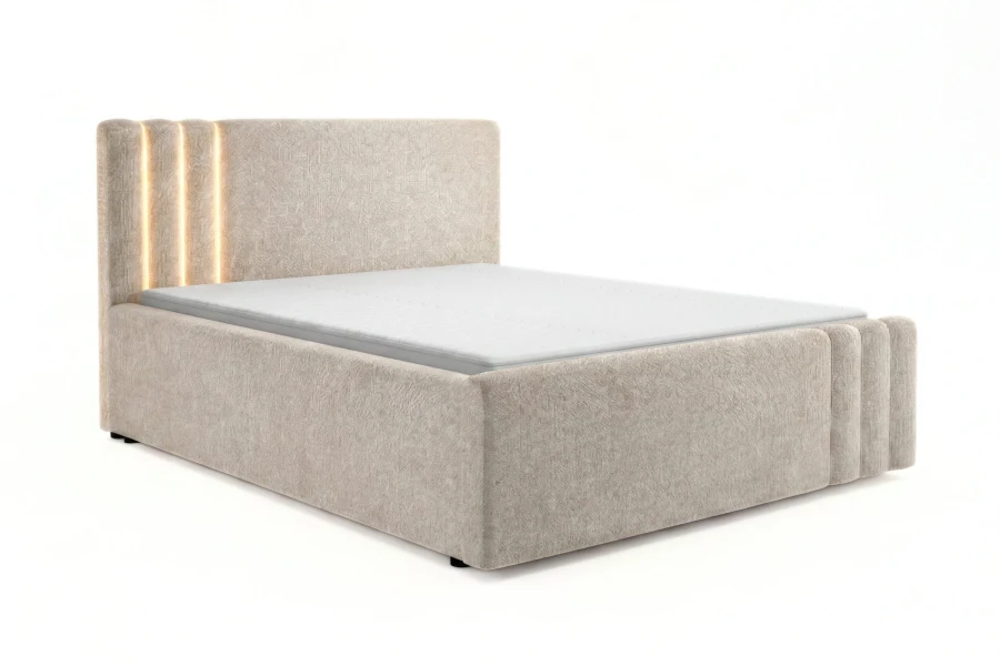 Opened bed box of the JASMIN upholstered bed
