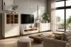 Eingerichtetes Wohnzimmer mit Sideboard und TV-Lowboard der SOVI Serie.