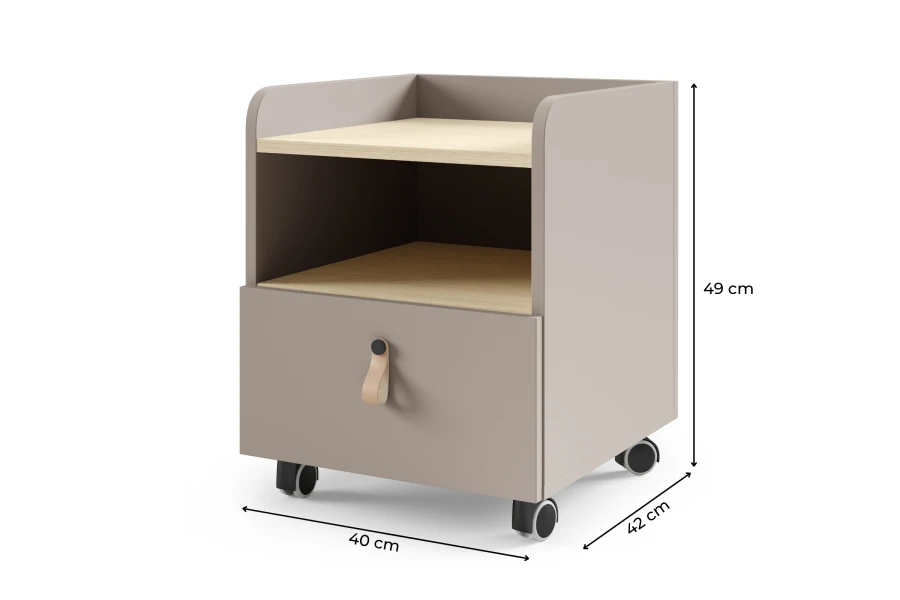 Maßskizze für Rollcontainer SA17: Breite 40cm, Tiefe 42cm, Höhe 49cm.