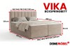 Technische Zeichnung mit Maßen für das VIKA Boxspringbett in verschiedenen Größen.