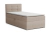 Beiges Boxspringbett 90x200 cm mit Bettkasten und gepolstertem Kopfteil