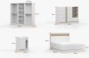Detaillierte Maße für Kleiderschrank, Kommode, Bett und Nachtschrank.