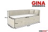 Maße und Abmessungen des Gina Kindersofas in Beige auf einen Blick.
