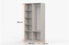 Kleiderschrank Maße: 200x100x50 cm. Innenaufteilung mit Regalfächern und Kleiderstange.