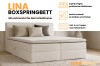 Vorteile des Lina Boxspringbetts: Inklusive Topper und zwei Bettkästen.