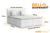 Abmessungen des Boxspringbetts Bello Lux mit verschiedenen Breitenoptionen.