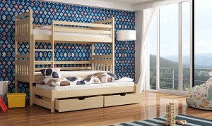 SARAH Etagenbett Ausziehbett für 3 Kinder mit Schubladen Deine Möbel