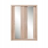 Moderner Schwebetürenschrank in Eiche-Optik mit zwei Spiegeltüren.