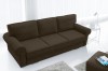 Dunkelbraunes 3-Sitzer Sofa in einem hellen, modernen Wohnzimmer.
