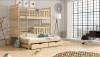 Etagenbett aus Kiefernholz mit drittem Schlafplatz und Stauraum.