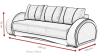 Technische Zeichnung mit Maßen für das Sofa: 248x106x92 cm, Liegefläche 192x142 cm.
